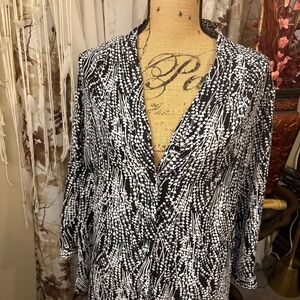 Investments Black and White Button Down Shirt